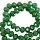 Faceted glass beads 3x2mm disc Fairway green-pearl shine coating